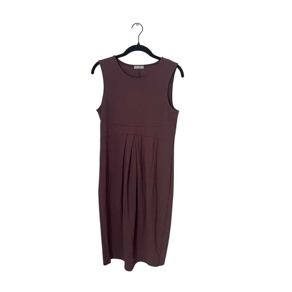 La Clef Size Medium Sleeveless Sheath Stretchy Mauve Pleated Maternity Dress
